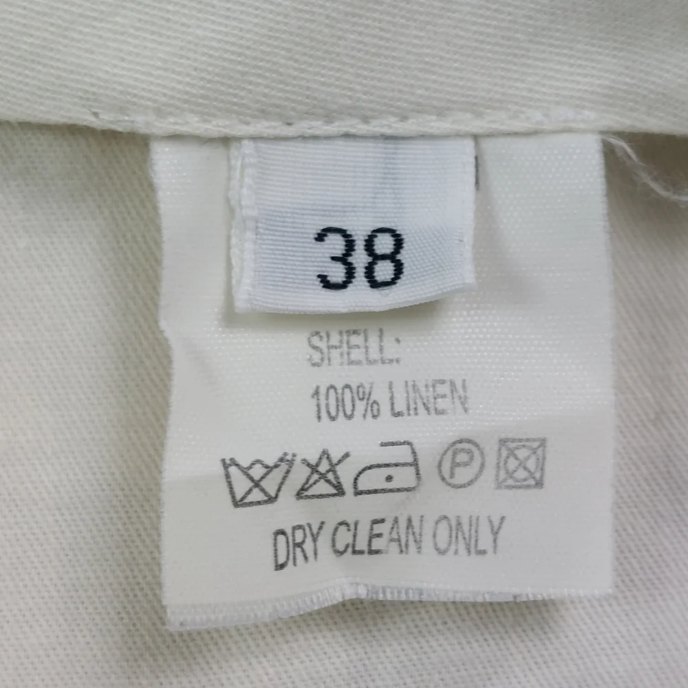 Paul Fredrick Dress Pants Mens Size 38x29 Beige Tan 100% Linen Pleated Cuffed